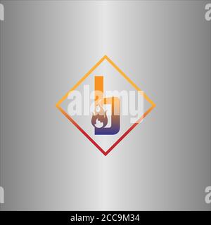 Alphabet combine flame icon template vector Stock Vector