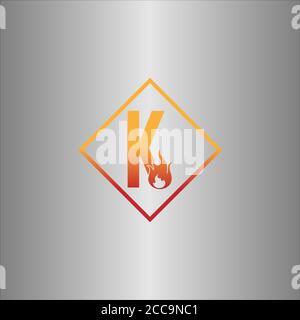 Alphabet combine flame icon template vector Stock Vector
