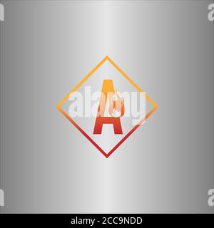 Alphabet combine flame icon template vector Stock Vector