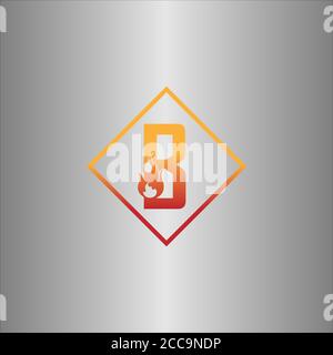 Alphabet combine flame icon template vector Stock Vector