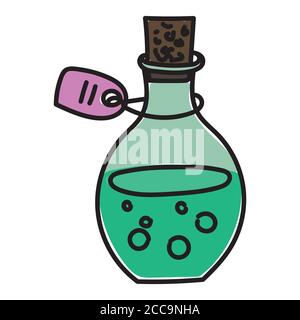 Vector icon of a potion bottle on a white background, isolated Stock Vector