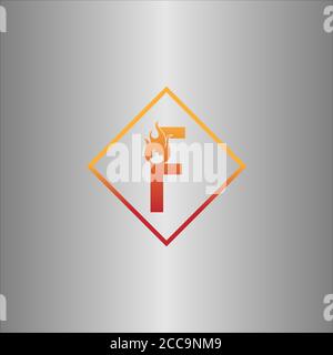 Alphabet combine flame icon template vector Stock Vector