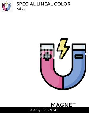 Magnet Special lineal color vector icon. Illustration symbol design template for web mobile UI element. Stock Vector