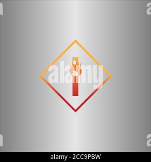 Alphabet combine flame icon template vector Stock Vector