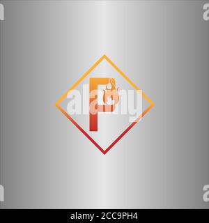 Alphabet combine flame icon template vector Stock Vector