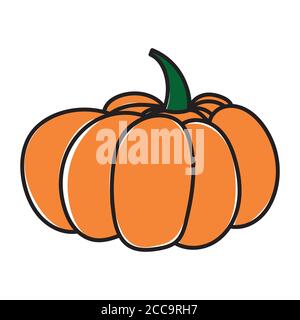 Pumpkin Isolated on White. Halloween vector illustration Stock Vector