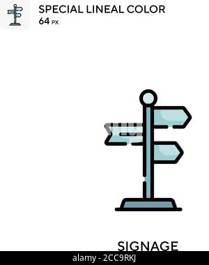 Signage Special lineal color vector icon. Illustration symbol design template for web mobile UI element. Stock Vector