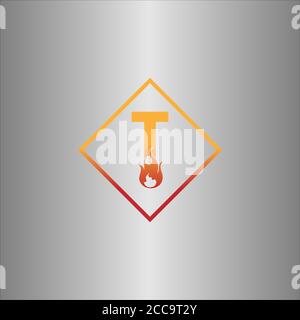 Alphabet combine flame icon template vector Stock Vector