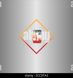 Alphabet combine flame icon template vector Stock Vector