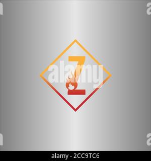 Alphabet combine flame icon template vector Stock Vector