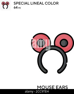 Mouse ears Special lineal color vector icon. Illustration symbol design template for web mobile UI element. Stock Vector