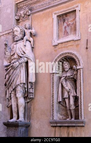 Saint Christopher in front of Chiesa Nuova di Locarno, Locarno, Ticino, Switzerland Stock Photo