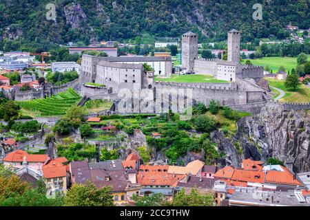 Castelgrande, Bellinzona, Ticino, Switzerland Stock Photo
