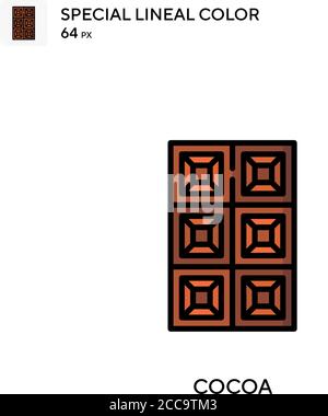Cocoa Special lineal color vector icon. Illustration symbol design template for web mobile UI element. Stock Vector
