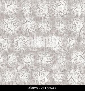 French woven linen texture doodle lettering background. Ecru flax grey ...