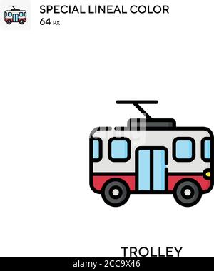 Trolley Special lineal color icon. Illustration symbol design template ...