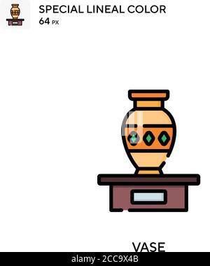 Vase Special lineal color vector icon. Illustration symbol design template for web mobile UI element. Stock Vector