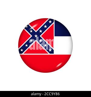 Mississippi round logo design. State shape built of rings. Mississippi ...