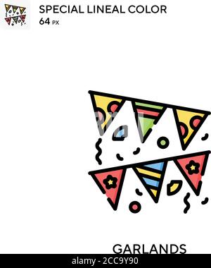 Garlands Special lineal color vector icon. Illustration symbol design template for web mobile UI element. Stock Vector