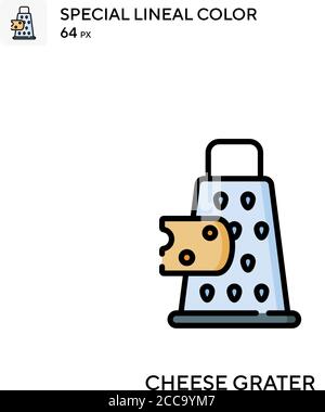 Cheese grater Special lineal color vector icon. Illustration symbol design template for web mobile UI element. Stock Vector