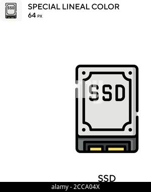 Ssd Special lineal color vector icon. Illustration symbol design template for web mobile UI element. Stock Vector