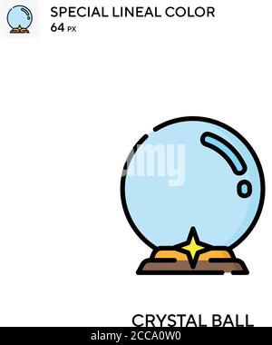 Crystal ball Special lineal color vector icon. Illustration symbol design template for web mobile UI element. Stock Vector