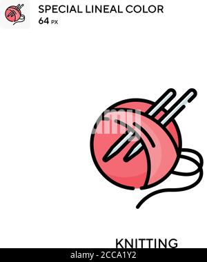 Knitting Special lineal color vector icon. Illustration symbol design template for web mobile UI element. Stock Vector