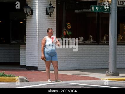 OVERWEIGHT WOMAN, RICHMOND, INDIANA, USA, 1970s Stock Photo