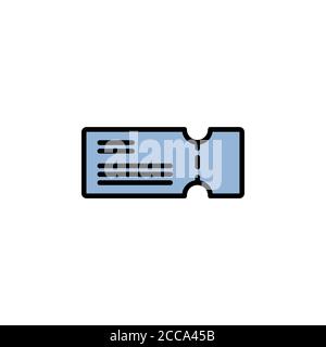 ticket color icon thin line, linear, outline. Simple sign, logo. Stock Vector