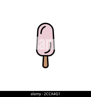 Ice lolly, ice cream color icon thin line, linear, outline. Simple sign, logo Stock Vector