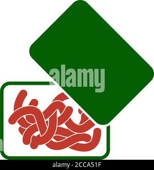 Icon Of Worm Container. Flat Color Design. Vector Illustration. Stock Vector