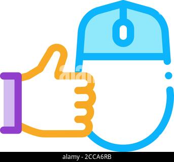 computer mouse and hand gesture good icon vector outline illustration ...