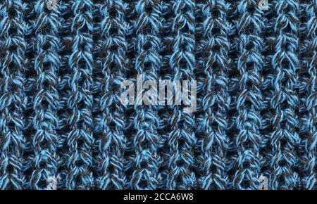 blue fabric wool yarn kazakh background Stock Photo
