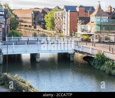 ornate bridge in the town of tonbridge on the river medway in kent Stock Photo