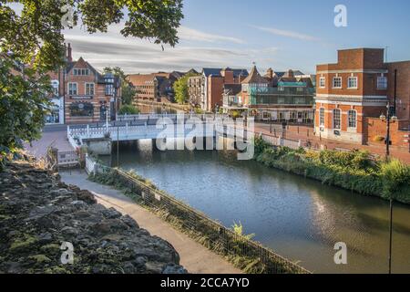 ornate bridge in the town of tonbridge on the river medway in kent Stock Photo