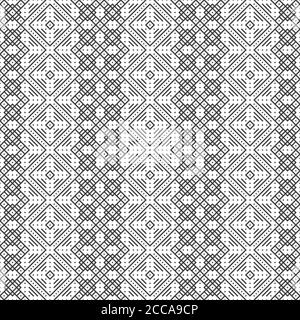 Seamless pattern. Modern stylish texture. Regularly repeating geometrical ornament with rhombuses, diamonds, triangles, strips. Vector element of grap Stock Vector