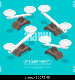 A Set Of Different Scales, Weighing, Weight, Balance In A Flat Style.  Vector Illustration. Royalty Free SVG, Cliparts, Vectors, and Stock  Illustration. Image 107138837.