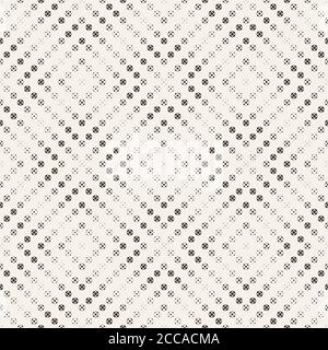 Seamless pattern. Abstract halftone background. Modern stylish texture. Repeating rhombus shapes with scattered dots of the different size. Vector ele Stock Vector