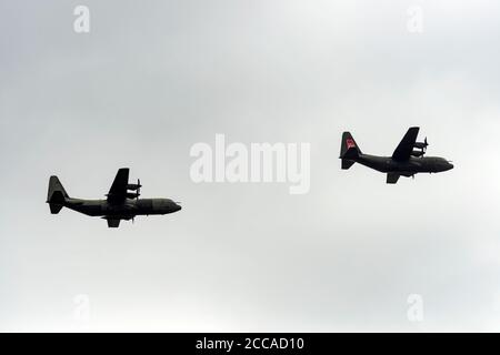 Hercules C-130 transporter aircraft celebrating 100 years of the RAF Stock Photo