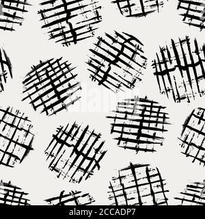 seamless pattern background, with circles, paint strokes, grungy style Stock Vector