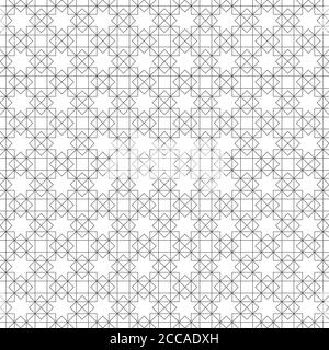 Seamless pattern. Regularly repeating modern stylish geometrical texture with crossed linear rhombus grids, stars, outline squares. Vector element of Stock Vector