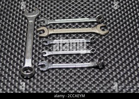 The wrench is widely used by the plumber or by someone who likes to do repairs at home. It is used in the placement of taps and has adjustment, which Stock Photo