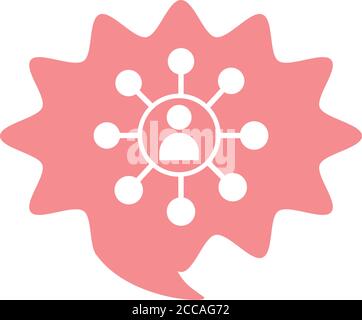 avatar user with network lines flat style icon vector illustration design Stock Vector