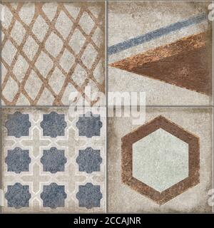 italian tile pattern for brown Stock Photo