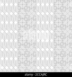 Vector seamless pattern. Modern stylish texture with thin lines which form regularly repeating tiled hexagonal linear grid with striped hexagons and r Stock Vector