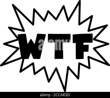 expresion cloud with wtf word pop art line style vector illustration design Stock Vector