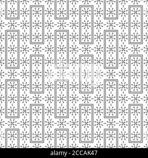 Seamless pattern. Modern elegant texture. Regularly repeating rectangle shapes, small rhombuses, triangles, crosses. Vector element of graphical desig Stock Vector