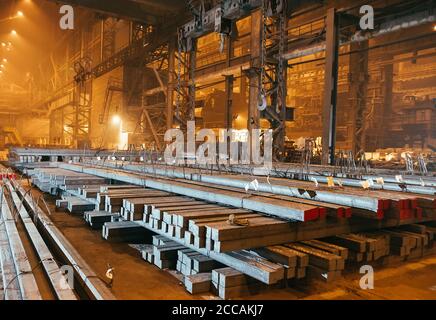 Warehouse metal blank. Electroplating plant for the metal. Stock Photo