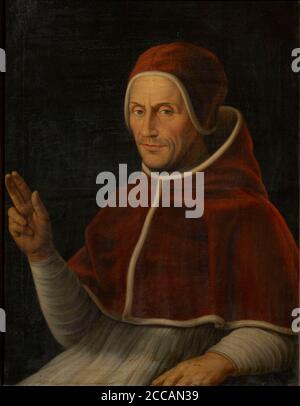Portrait of the Pope Adrian VI (1459-1523). Museum: Grootseminarie Mechelen. Author: ANONYMOUS. Stock Photo