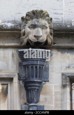 Lion Gargoyle on Magdalen Great Tower part of Magdalen College Oxford Stock Photo